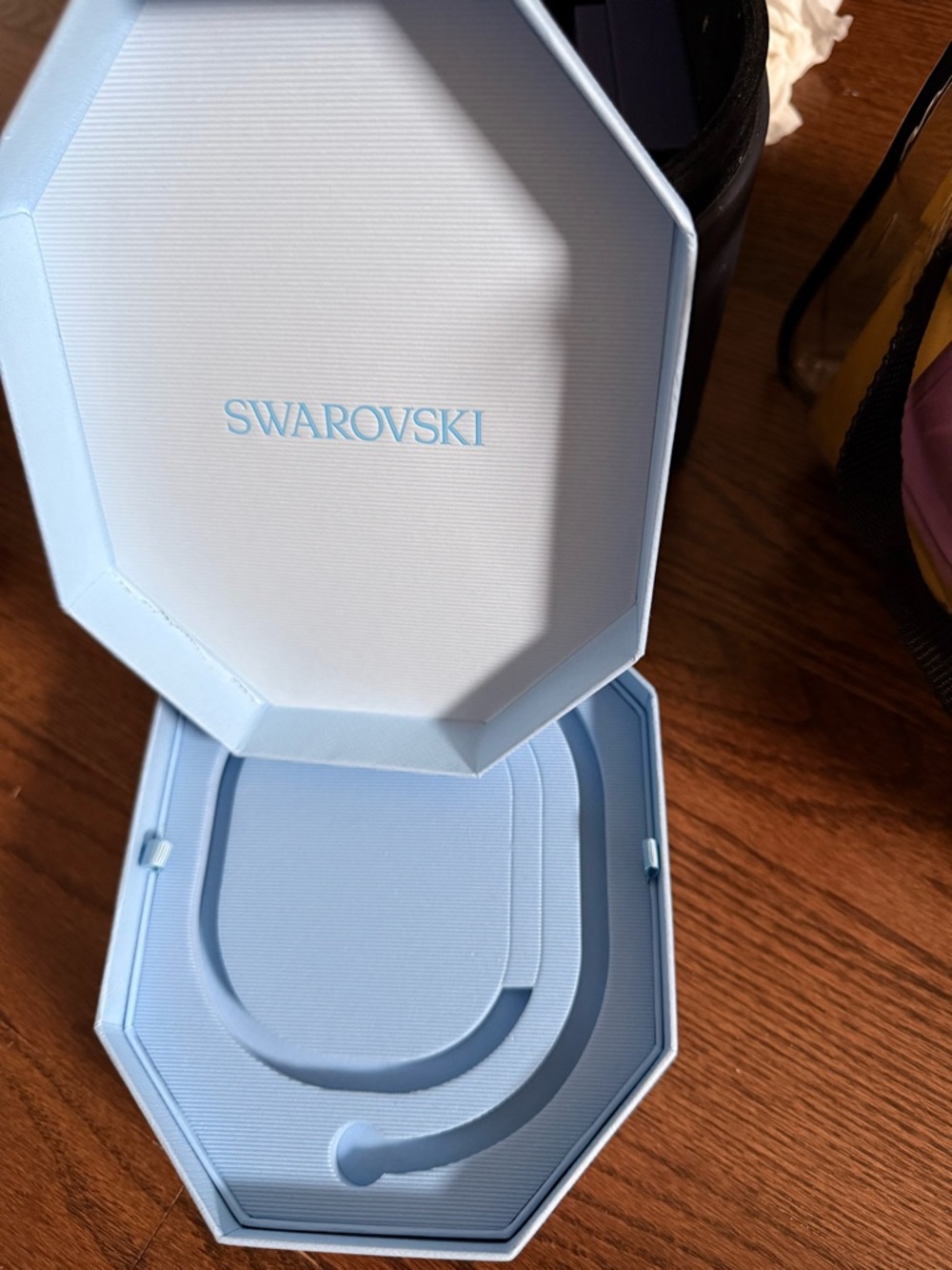 Swarovski Light Blue Octagonal Jewelry Case